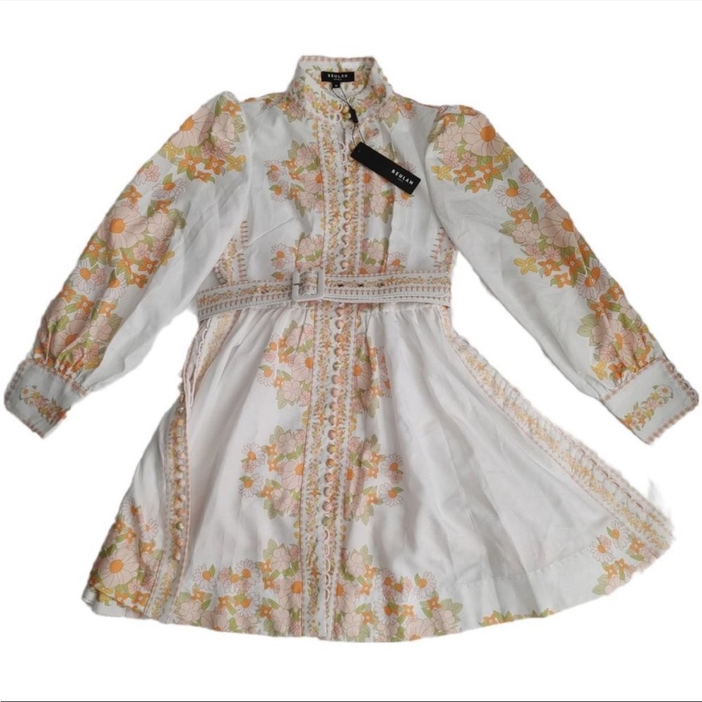 NWT Beulah Leila Belted Floral Dress M